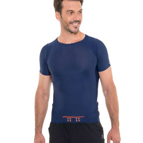 T-shirt z krótkimi rękawami granatowy - Percko