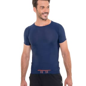 T-shirt z krótkimi rękawami granatowy - Percko