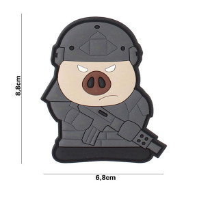Patch 3D cochon tactique en PVC - 101 Inc