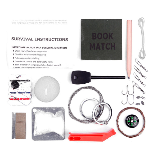 Kit de survie de combat noir étanche - Fosco Industries