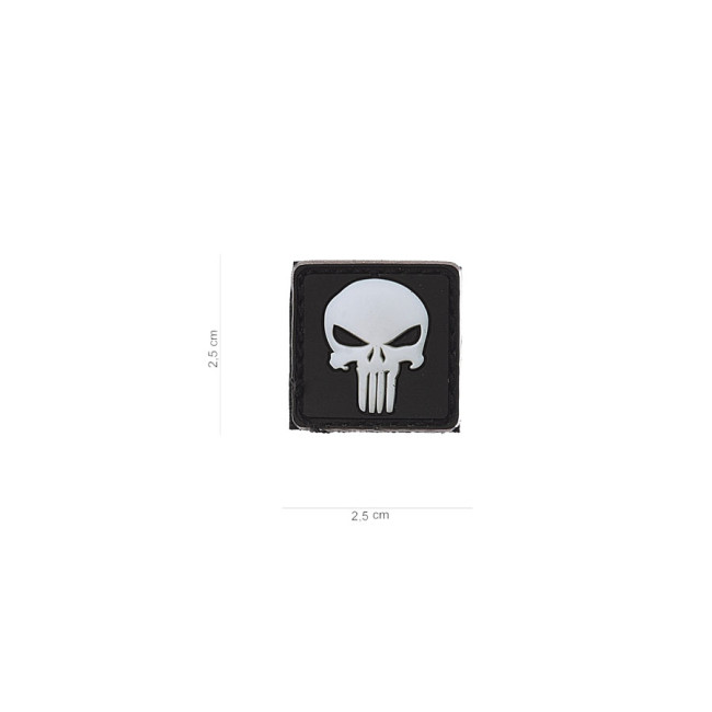 Patch noir avec The Punisher blanc en PVC - 101 Inc