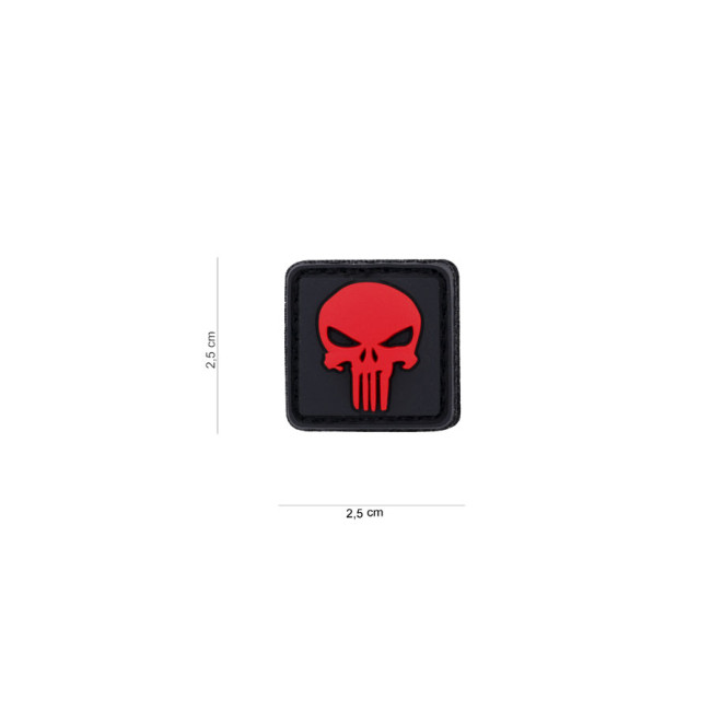 Czarna naszywka z czerwonym The Punisher z PVC - 101 Inc