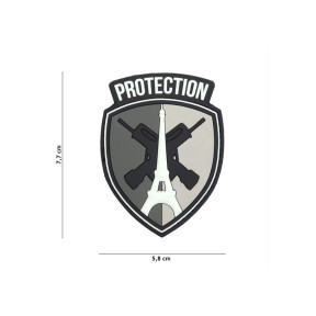 Patch blason protection en PVC gris - 101 Inc