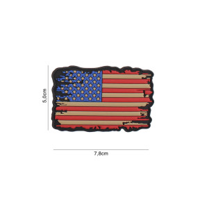 Patch 3D drapeau USA vintage en PVC - 101 Inc