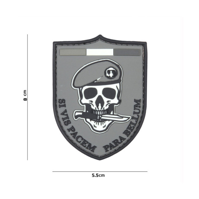 Patch blason "Si vis pacem para bellum" gris en PVC - 101 Inc