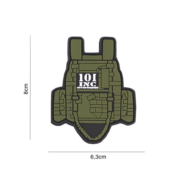 Taktische Weste Patch grün aus PVC - 101 Inc