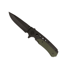 Couteau pliant One-Hand noir/vert olive - Miltec