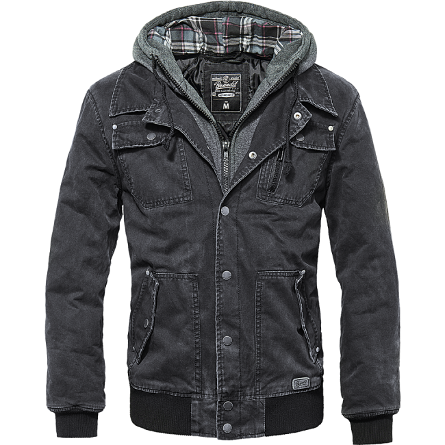 Veste Dayton Sweat Capuche délavé noir - Brandit