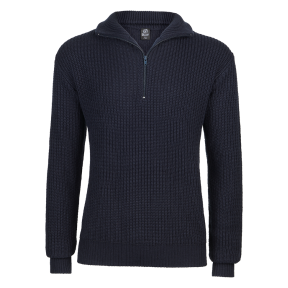Sweter z dekoltem w serek na zamek Granatowy - Brandit