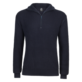 Sweter z dekoltem w serek na zamek Granatowy - Brandit