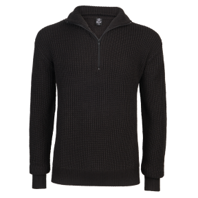 Pull V-hals met rits Zwart - Brandit