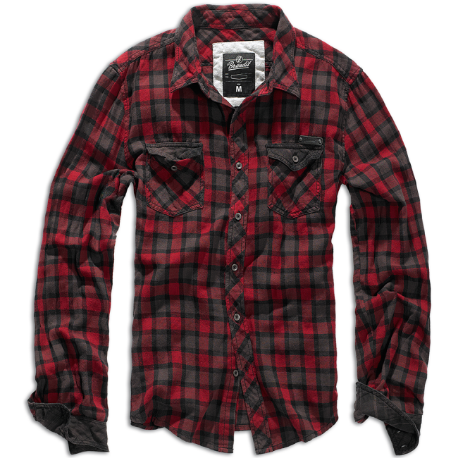 Chemise à carreaux Rouge marron et noir Flanelle Duncan - Brandit