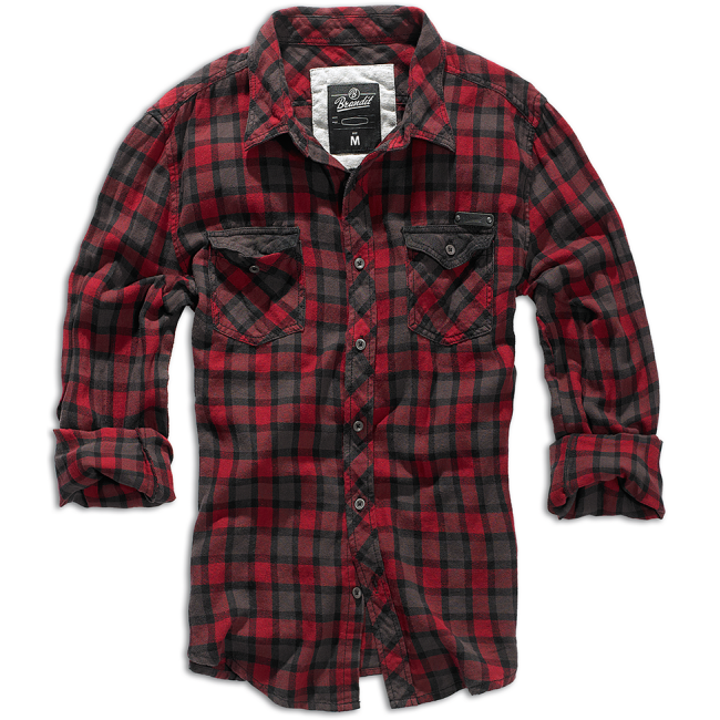 Chemise à carreaux Rouge marron et noir Flanelle Duncan - Brandit