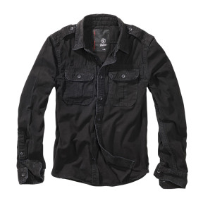 Vintage Military Style Langarm-Hemd Schwarz - Brandit