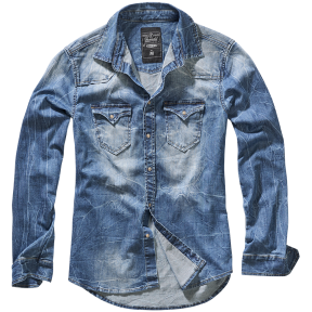 Chemise Jean Vintage Riley Denim effet froissé bleu - Brandit