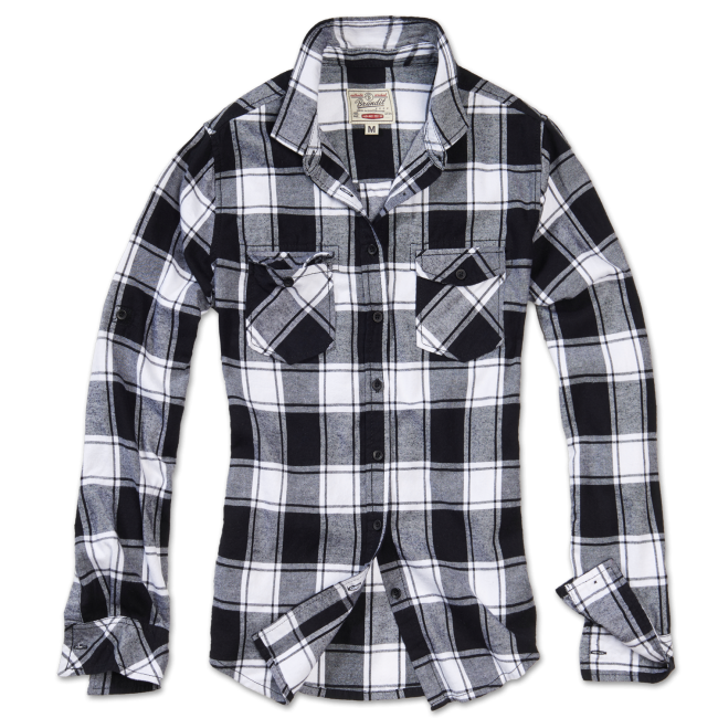 Amy Flannel Shirt Dames Zwart & Wit - Brandit