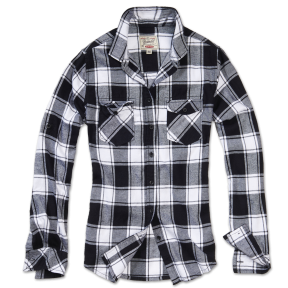 Amy Flannel Shirt Dames Zwart & Wit - Brandit