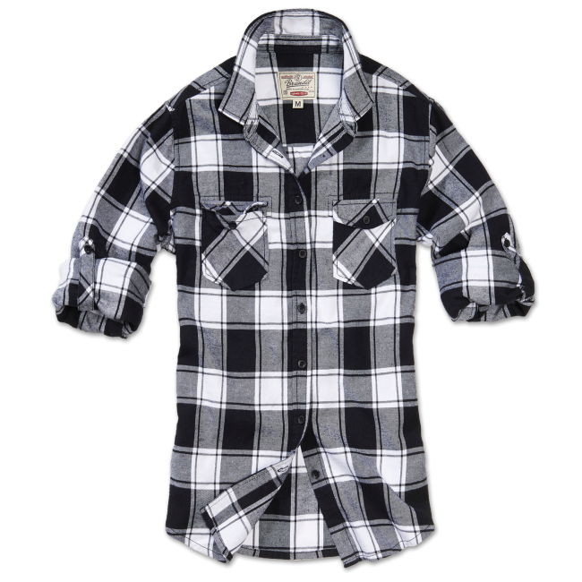 Brandit Amy Flanellhemd Damen Schwarz & Weiß