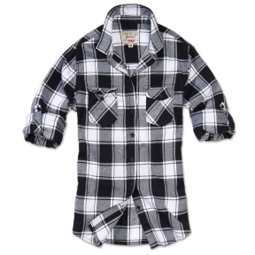 Amy Flanellhemd Damen Schwarz & Weiß - Brandit