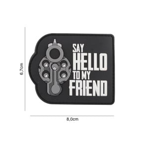 Patch "Say hello to my friend" en PVC noir - 101 Inc