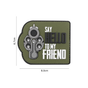Patch "Say hello to my friend" en PVC vert - 101 Inc
