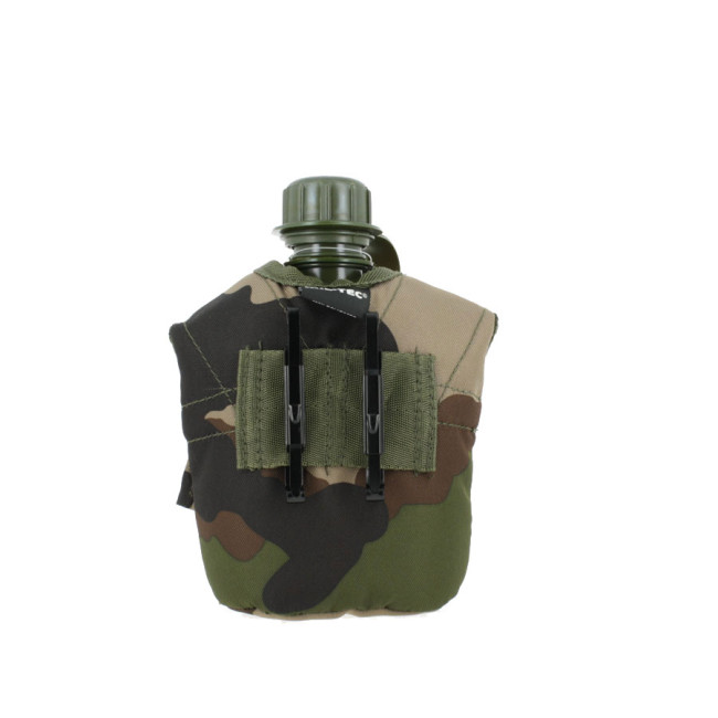 Kunststoff-Feldflasche mit Becher und Camo-Hülle - Miltec