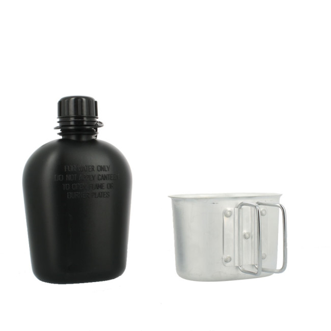 Gourde Plast. avec gobelet et housse Noire - Miltec