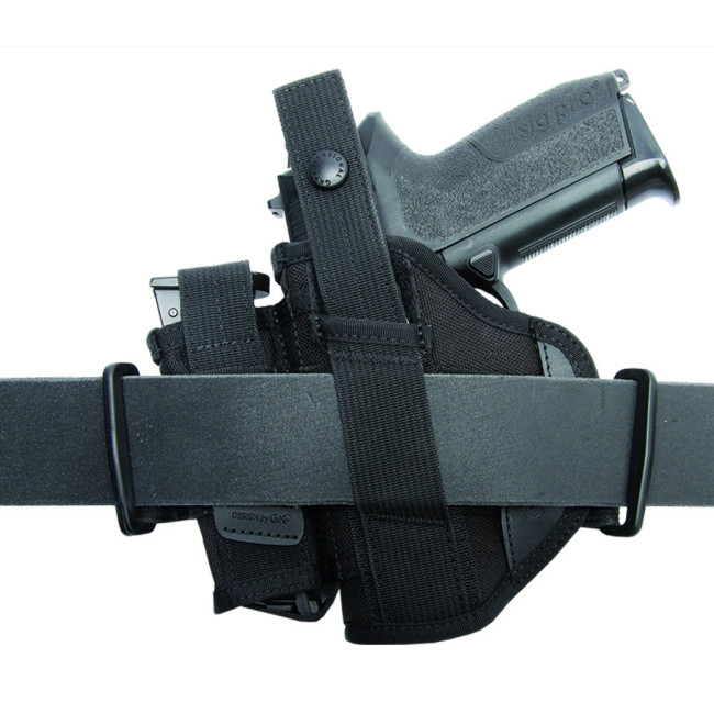 Universele tweezijdige holster met magazijnhouder - Zwart - GK