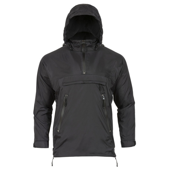 Schwarze wasserdichte Jacke mit Mikrofleece-Futter - Highlander