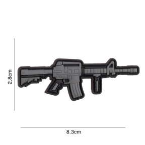 3D M4/AR-15 wapen patch in PVC grijs - 101 Inc
