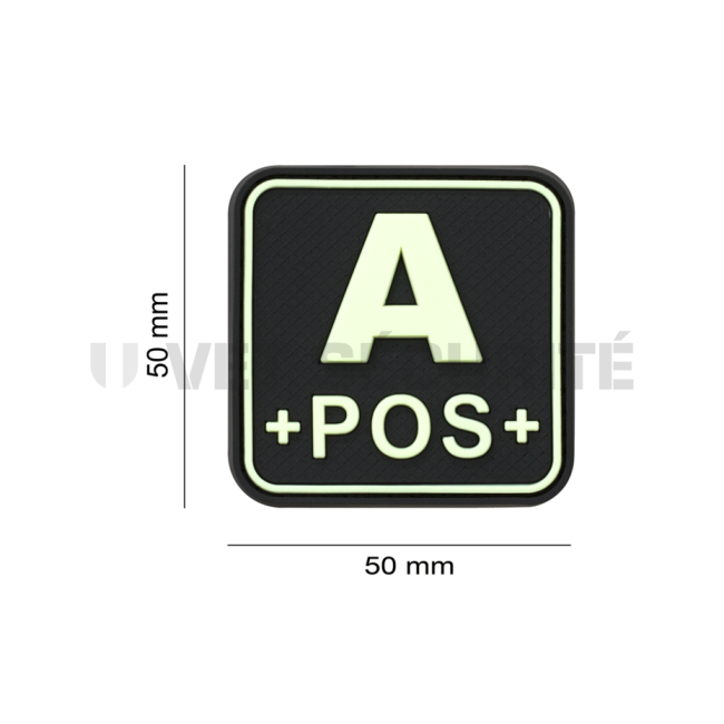 Patch carré groupe sanguin A+ Fluorescent - JTG