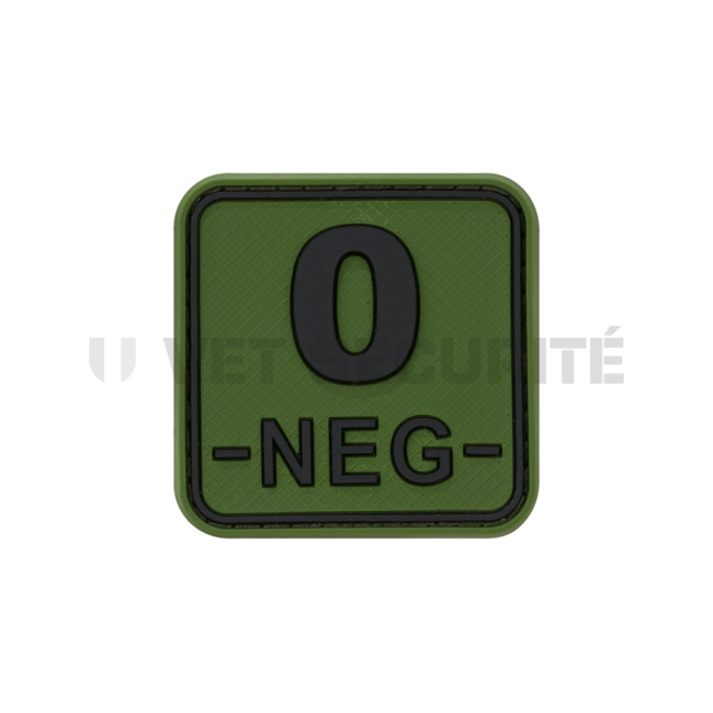 Patch carré groupe sanguin O- vert OD - JTG