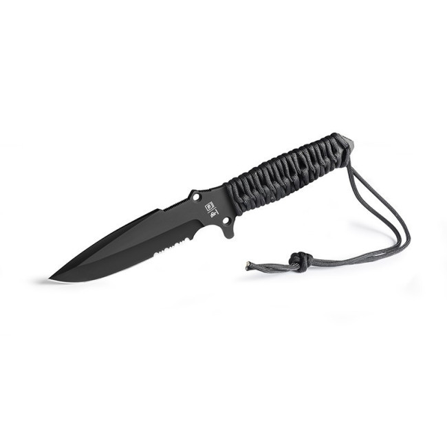 Survival mes Le Maraudeur paracord zwart - TB Outdoor