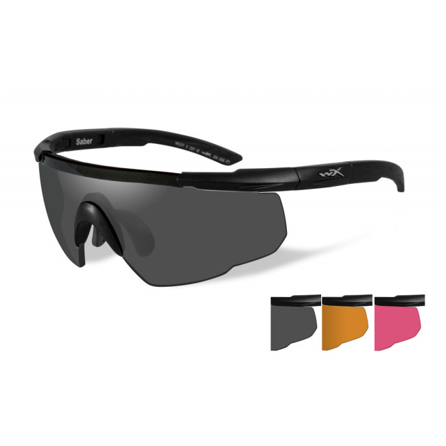 Saber ADV Brille Smoke/Orange/Rot Schwarzer Rahmen - Wiley X
