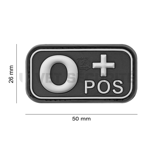 Patch groupe sanguin O+  Noir - JTG