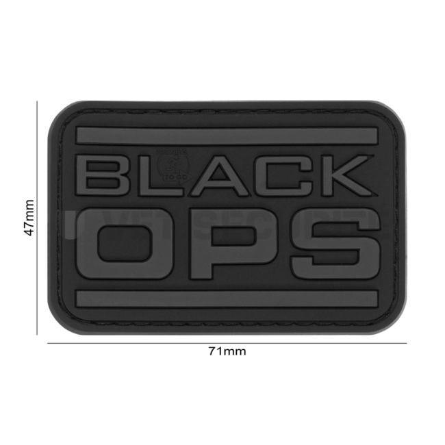 Rechthoekige patch Black OPS Zwart - JTG
