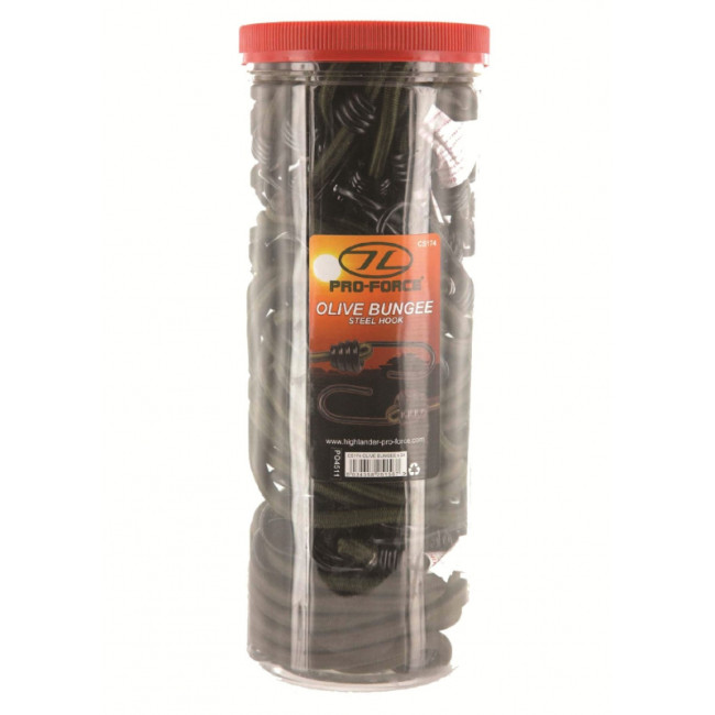 Lot de 24 tendeurs vert olive - Highlander