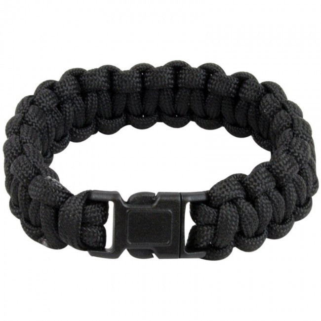 Paracord-Armband schwarz mit Pfeife - Highlander