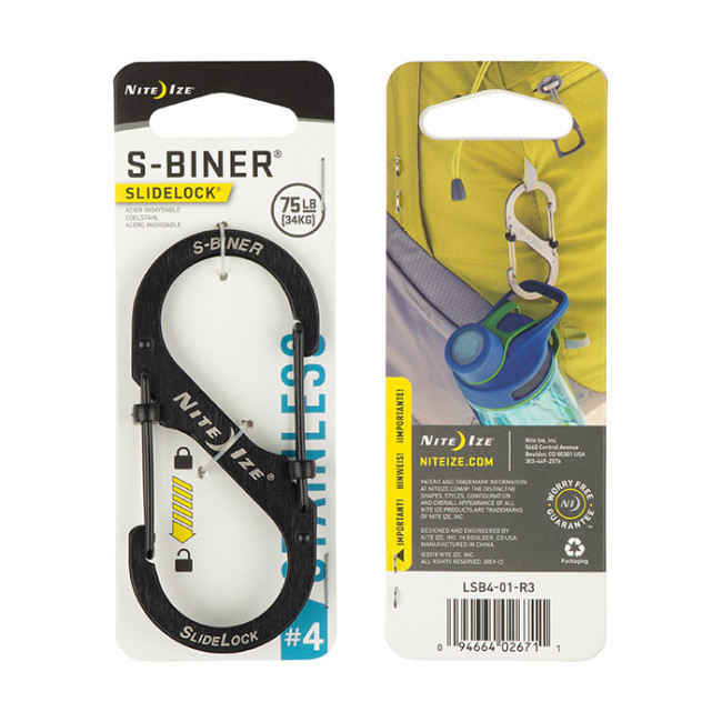 Karabinek S-Biner SlideLock Rozmiar 4 czarny - Nite Ize