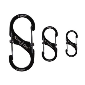 Set van S-Biner SlideLock karabijnhaken maat 2, 3 en 4 zwart - Nite Ize