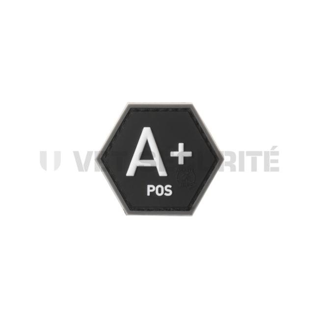 Patch hexagonal groupe sanguin A+  Noir - JTG