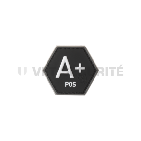Hexagonale patch bloedgroep A+ Zwart - JTG