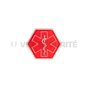 Patch sześciokątny paramedyczny czerwony - JTG