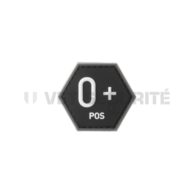 Patch hexagonal groupe sanguin O+  Noir - JTG