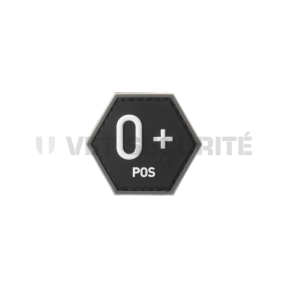 Patch hexagonal groupe sanguin O+  Noir - JTG