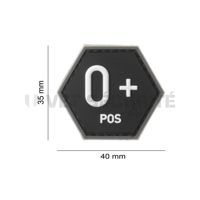Patch hexagonal groupe sanguin A+  Noir - JTG