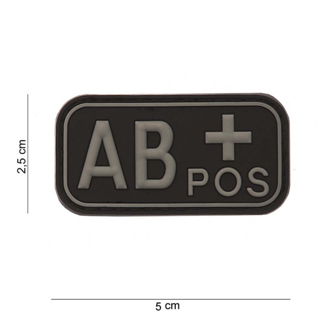 Patch 3D PVC groupe sanguin AB+ Noir - 101 Inc