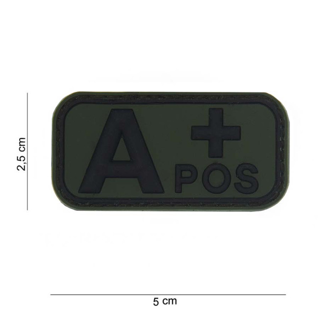 3D PVC Patch Blutgruppe A+ Grün - 101 Inc