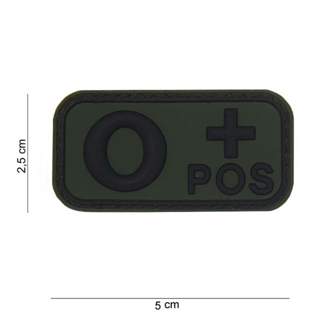 Naszywka 3D PVC grupa krwi O+ Zielona - 101 Inc