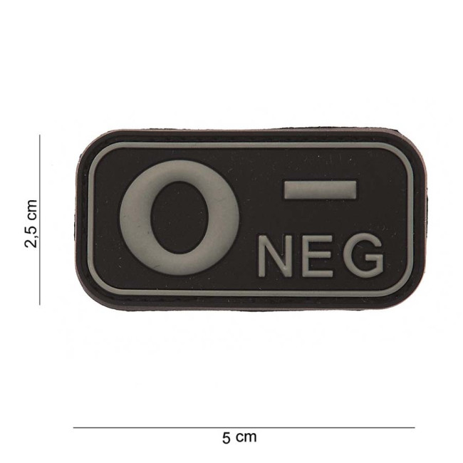 3D PVC-Patch Blutgruppe O- Schwarz - 101 Inc